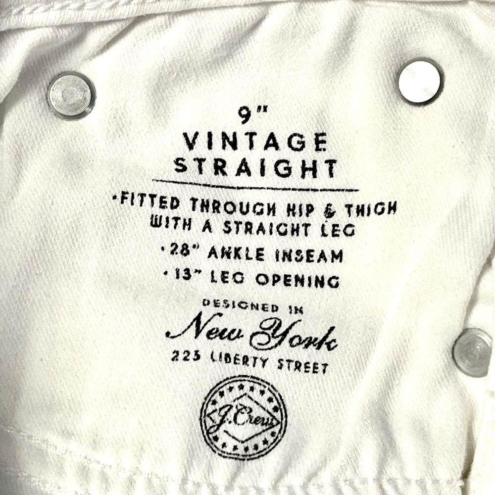 J.Crew White Vintage Slim Straight Jeans Size 28 - Picture 3 of 7